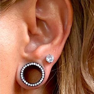 Hollow Stainless Steel Screw Ear Plugs Tunnels